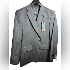 Stafford NWT Signature Sport Coat size 42 Navy/Gray  Houndstooth w/Pockets